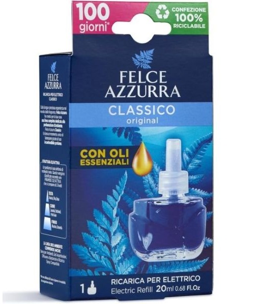 Felce Azzurra Classico, bytový parfém s klasickou vůní - náhradní náplň do elektrického difuzéru 20 ml Felce Azzurra Classico, bytový parfém s klasickou vůní - náhradní náplň do elektrického difuzéru 20 ml