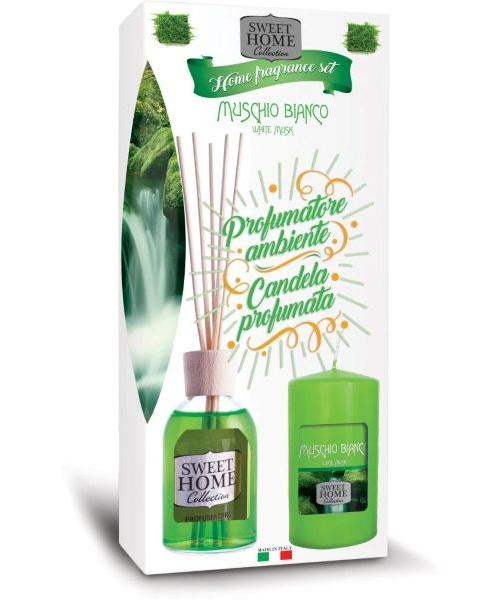 Sweet Home Collection dárková sada Muschio Bianco - aromadifuzér a vonná svíčka