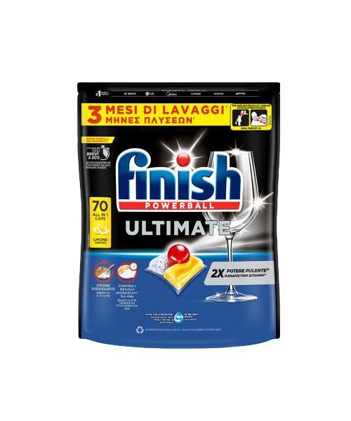 Finish Powerball Ultimate Plus Quantum Power Lemon – prémiové kapsle do myčky 70 ks, 903 g