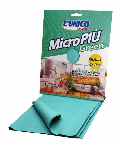 L’Unico MicroPiù Green – mikrovláknová utěrka na tvrdé povrchy 38 × 45 cm
