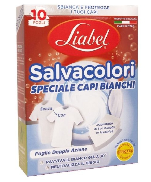 Liabel Salvacolori Speciale Capi Bianchi – ubrousky do praní pro bílé prádlo (10 ks)