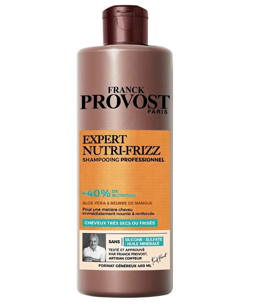 Franck Provost Paris Nutri Frizz – Profesionální šampon bez silikonů pro suché vlasy 400 ml