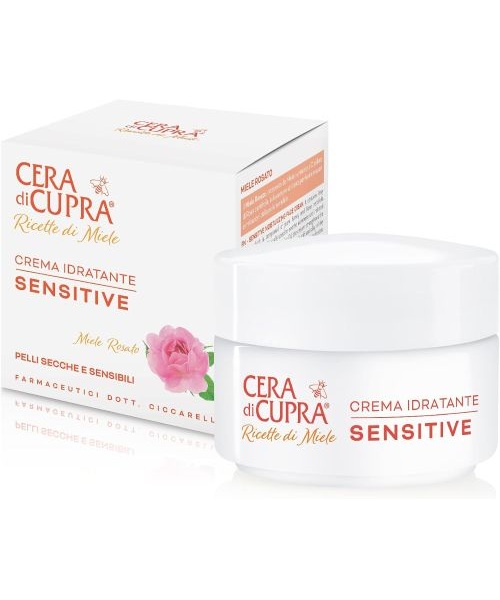 Cera di Cupra Sensitive hydratační krém s růžovým medem pro suchou a citlivou pokožku, 50 ml