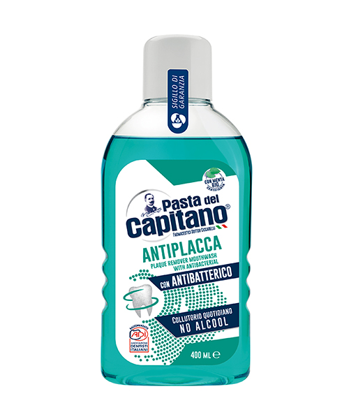 Pasta del Capitano Antiplacca, antibakteriální ústní voda proti zubnímu plaku 400 ml