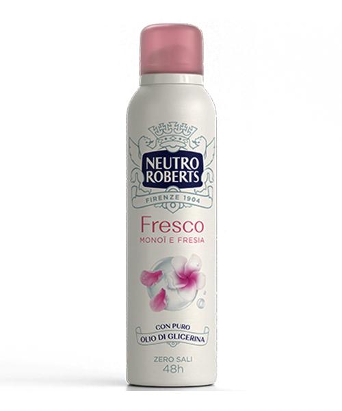 Neutro Roberts Fresco Monoï a Fresia, tělový deodorant ve spreji frézie/tahitská gardénie bez hliníkových solí 150 ml