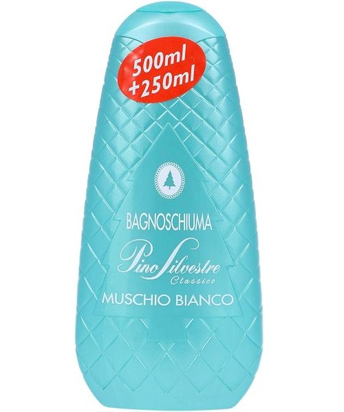 Pino Silvestre Muschio Bianco, sprchový gel a koupelová pěna s vůní Bílého pižma 750 ml.
