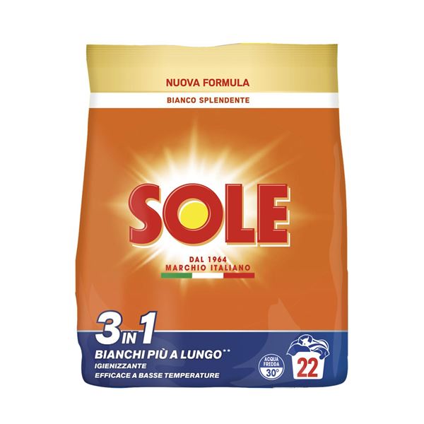 Sole con Bicarbonato, prací prášek s bikarbonátem 90 pracích dávek 5,625 kg.